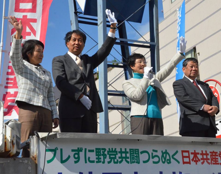 選挙結果を受けて　　徳島駅前で報告と決意表明